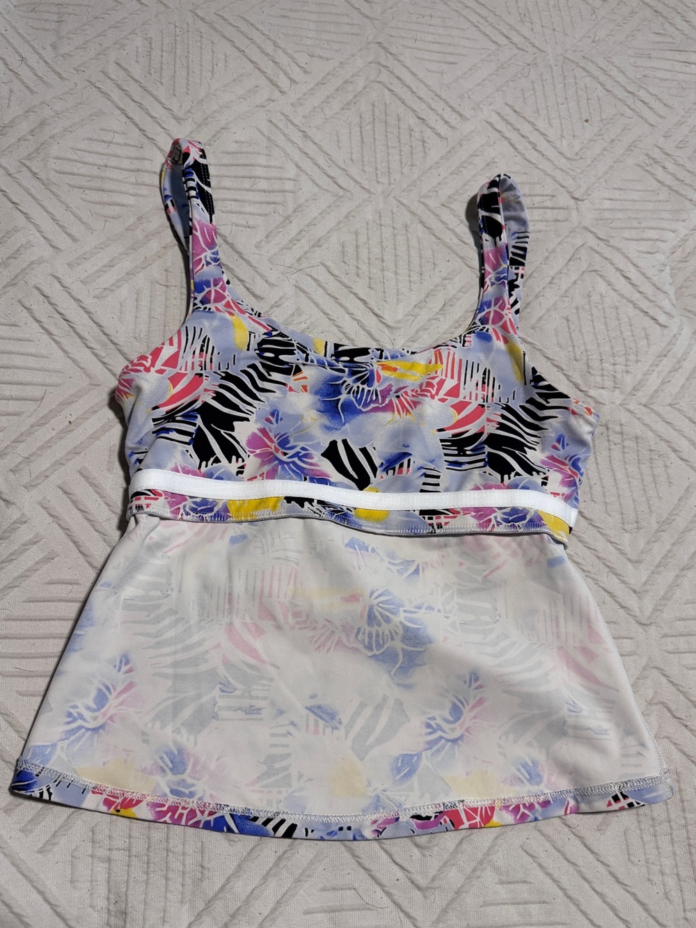 NWT Free People Multicolor Floral Square-Neck Tank Size Medium - Picture 5 of 6